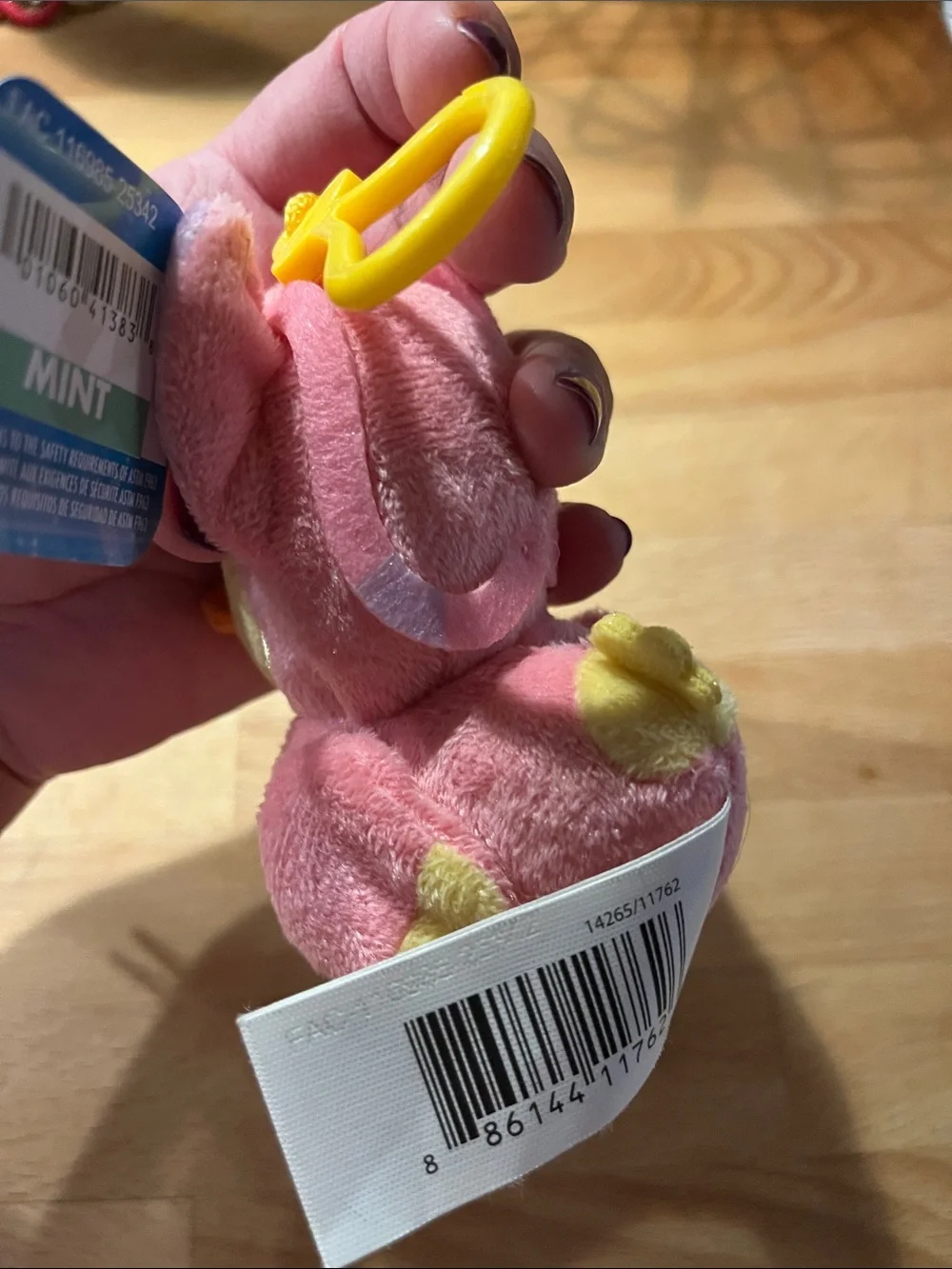 Disney Pink Angel Plush Duck Clip-On